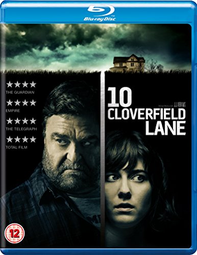 "Blu-ray case for '10 Cloverfield Lane' with man and woman on dark cover."