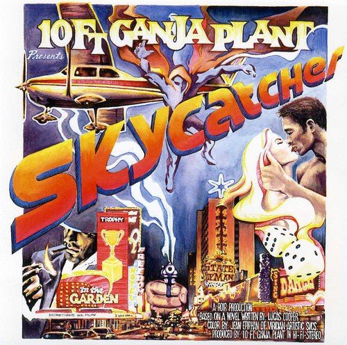 Painted album cover featuring fantastical imagery, text “Skycatcher”, and figures.