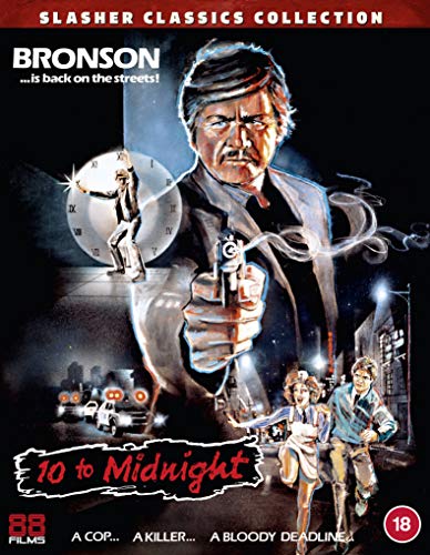 Blu-ray cover art for 10 to Midnight featuring Charles Bronson holding a smoking gun.