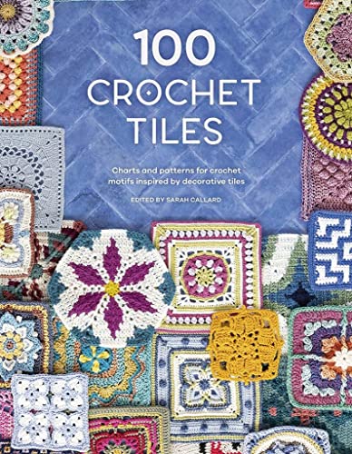 Book cover featuring colorful, crocheted square motifs resembling tiles.