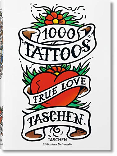 Book cover with traditional tattoo designs of hearts and roses.