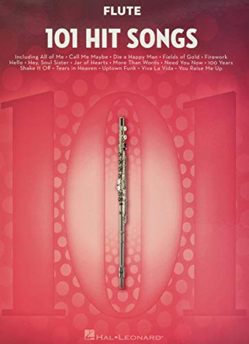 Sheet music book cover with a silver flute against a red background.