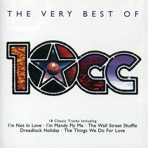 CD cover for “The Very Best of 10cc” with colorful logo and tracklist.