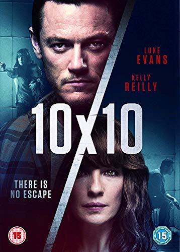 DVD cover for "10x10" featuring Luke Evans and Kelly Reilly, split screen.