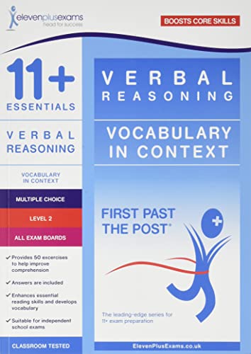 Book cover with title and barcode, featuring educational content for verbal reasoning skills practice.