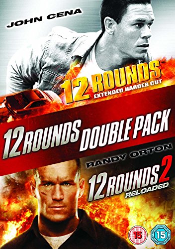 DVD cover for “12 Rounds” and “12 Rounds 2” action movies, featuring John Cena.