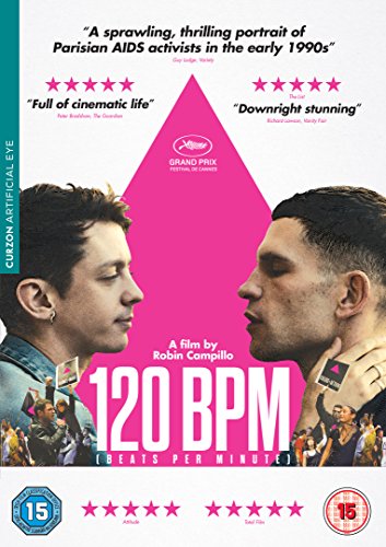 DVD cover for "120 BPM" featuring two men facing each other with a pink triangle.