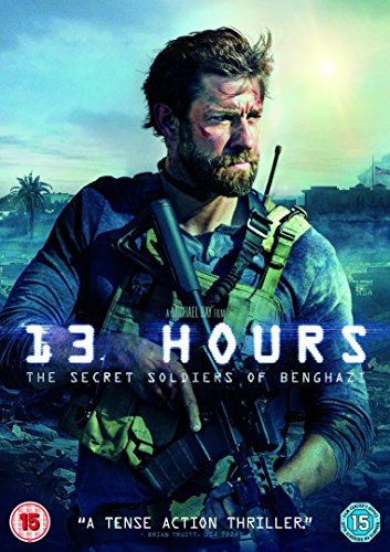 DVD cover for "13 Hours" featuring a bearded man with a rifle.