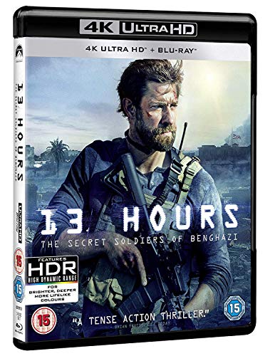 13 Hours" Blu-ray case featuring a bearded man holding a rifle.