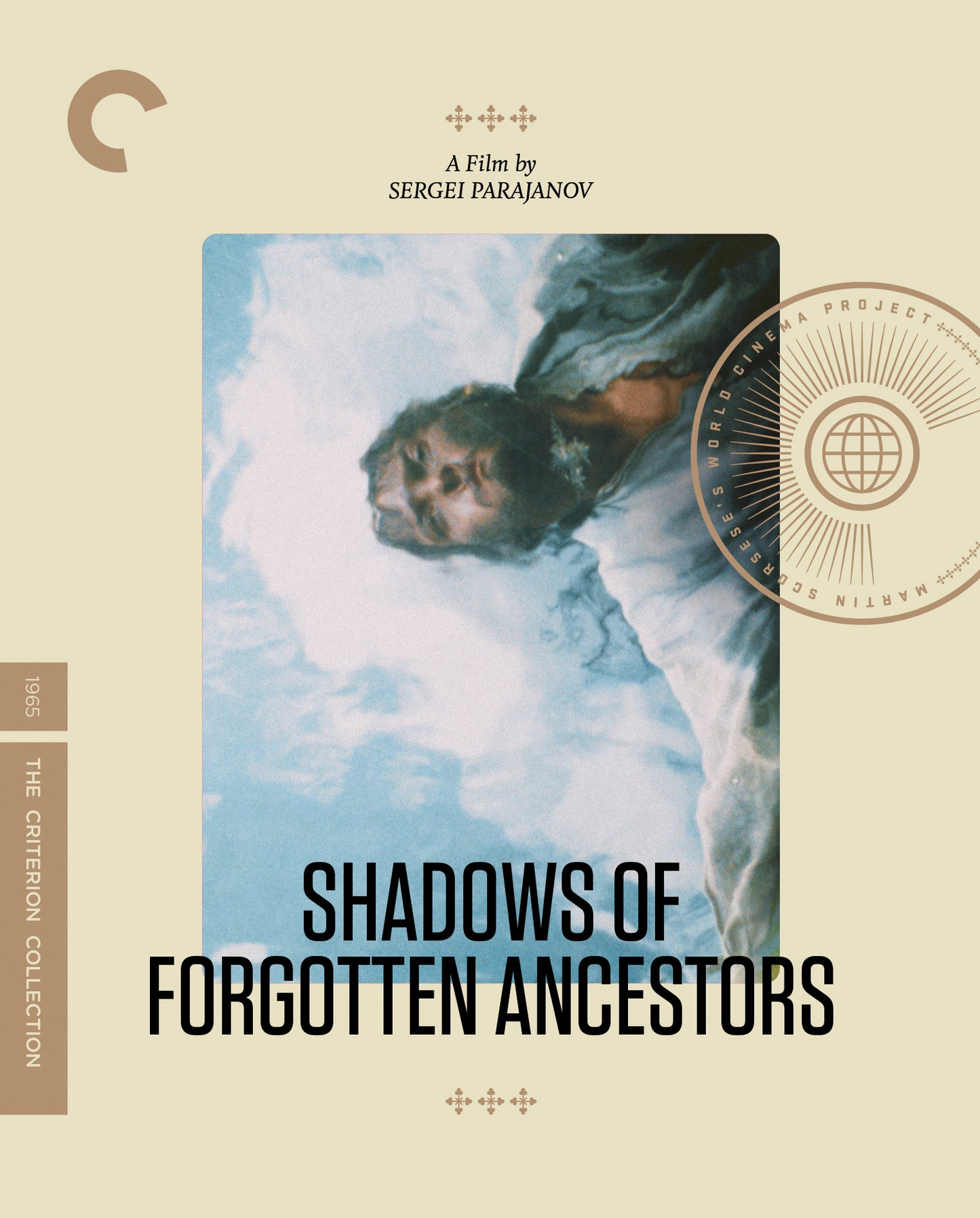 “Shadows of Forgotten Ancestors” Blu-ray cover featuring a man in traditional clothing.