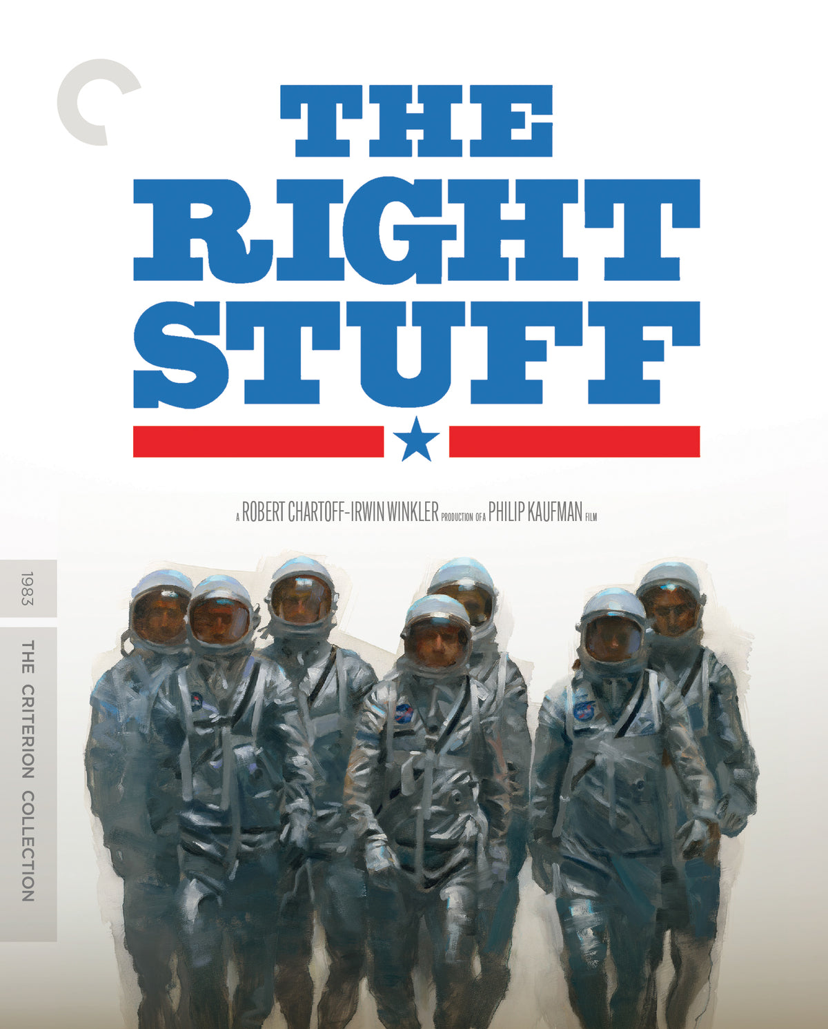 “The Right Stuff” Blu-ray cover featuring painted astronauts in formation.