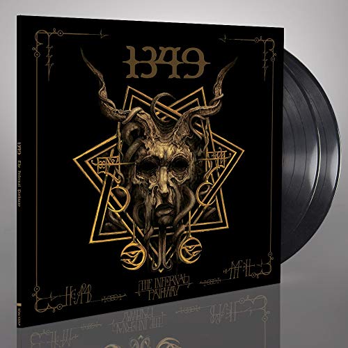 1349 album cover: golden demonic face within a geometric star.