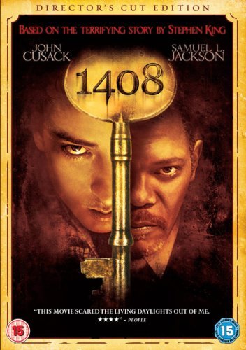 “1408” DVD cover featuring a golden key and distressed faces.