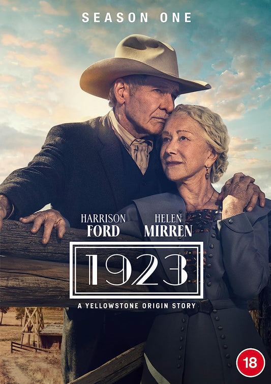 DVD cover for "1923" featuring Harrison Ford and Helen Mirren.