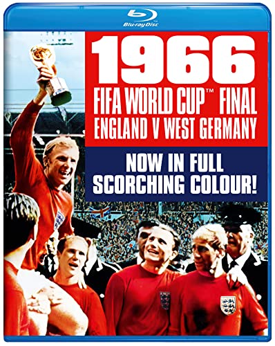 1966 World Cup Final Blu-ray cover featuring Bobby Moore lifting the trophy.