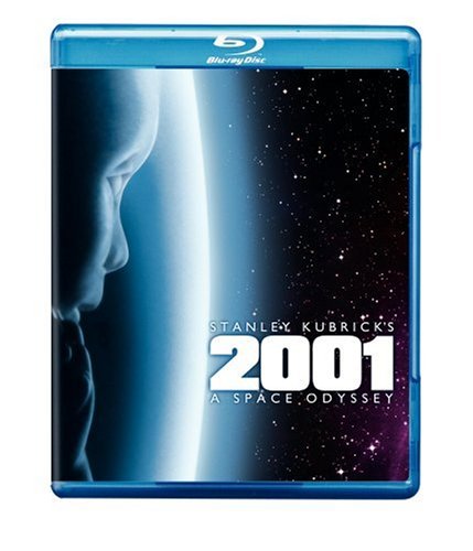 Blu-ray cover for "2001: A Space Odyssey" featuring a face and space.