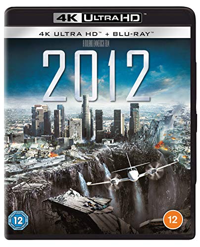 2012" Blu-ray case with disaster imagery of collapsing cities and aircraft.
