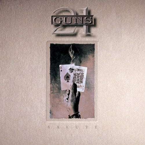 21 Guns" album cover: playing cards and a hand with a chain.