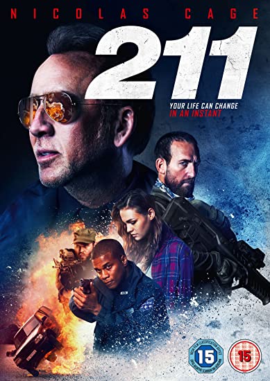 DVD cover for "211" featuring Nicolas Cage and an action scene.