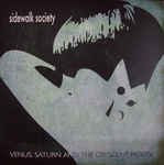 Vinyl record cover with black and white celestial shapes and text.