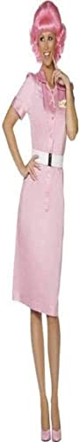 Smiffys Women's Grease Frenchy Beauty School Drop Out Costume, Dress & Belt, Size: M, Colour: Pink, 36105