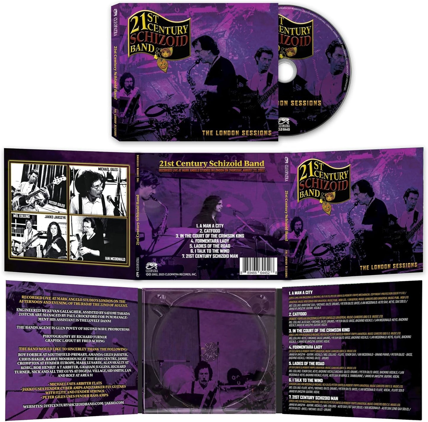 CD case for "21st Century Schizoid Band - The London Sessions" with band photos.