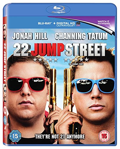 22 Jump Street" Blu-ray cover featuring Jonah Hill and Channing Tatum in sunglasses.