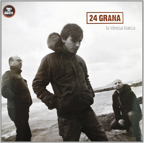 Vinyl album cover for 24 Grana’s “La Stessa Barca” featuring three men.