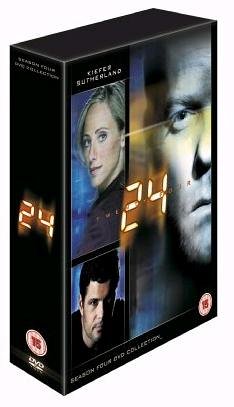 24" Season Four DVD case featuring Jack Bauer, Chloe O'Brian, and Edgar Stiles.