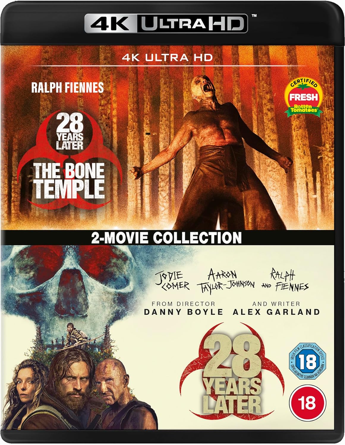 4K UHD Blu-ray cover for "28 Years Later/The Bone Temple Collection.