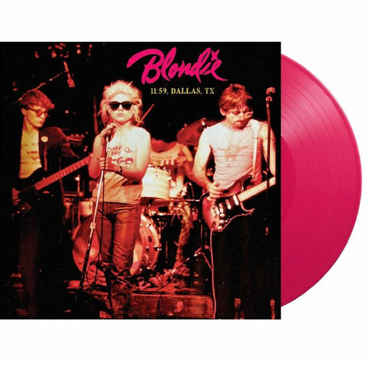 Blondie album cover, “11:59, Dallas Tx”, with pink vinyl record.