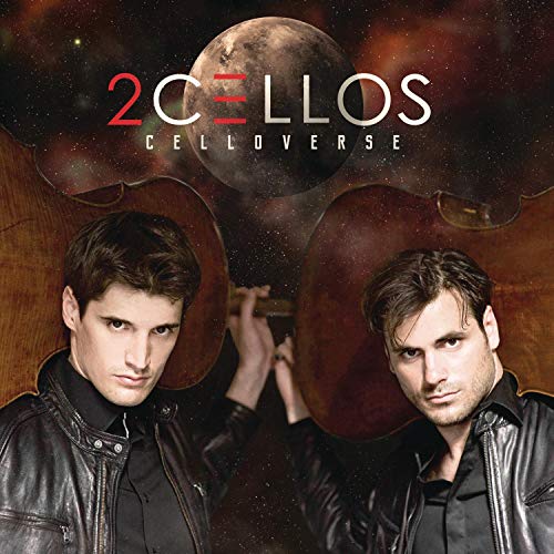 2Cellos album cover: two musicians with cellos against a cosmic background.