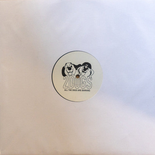 Vinyl record cover with black and white cartoon dogs in a circle.