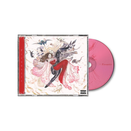 CD case and disc for 2hollis’ “Pirouette” album, featuring painted imagery.