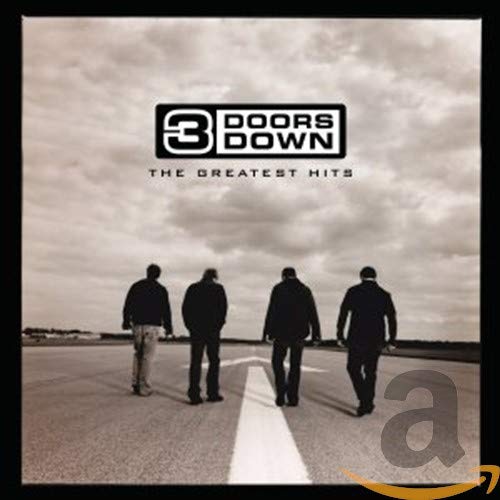 3 Doors Down “Greatest Hits” CD cover with band silhouetted on a road.
