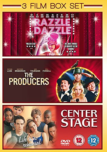 DVD box set featuring "Razzle Dazzle," "The Producers," and "Center Stage" covers.