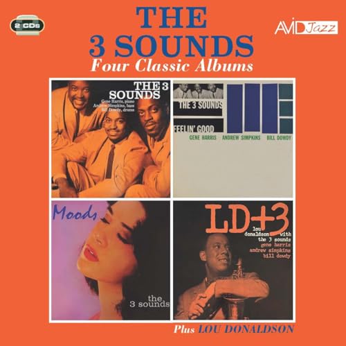 CD cover for "The 3 Sounds" featuring four album covers and musicians.
