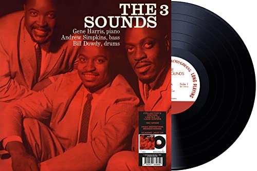 Vinyl record of The Three Sounds with portrait of band members.