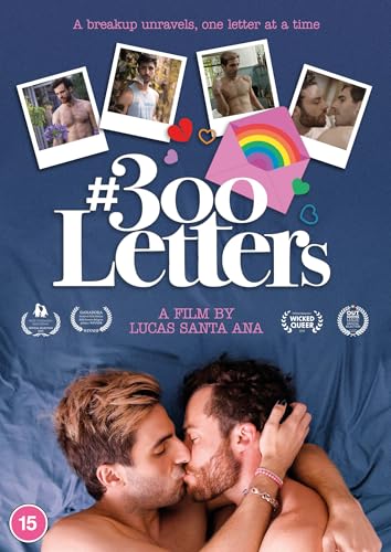 300 Letters" DVD cover featuring two men kissing and Polaroid photos.