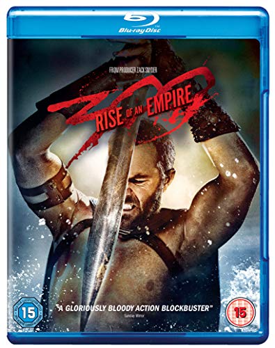 300: Rise of an Empire Blu-ray cover featuring a warrior with a sword.