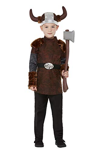 Smiffys 71010M Viking Barbarian Costume, Boys, Brown, M - Age 7-9 years