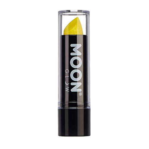 Neon UV Glitter Lipstick by Moon Glow - Yellow - Bright Neon Coloured Lipstick - Glows under UV