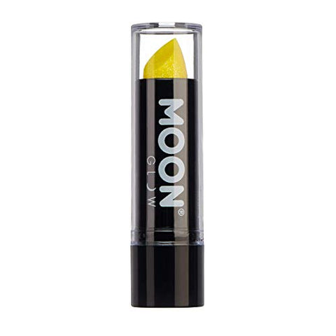 Neon UV Glitter Lipstick by Moon Glow - Yellow - Bright Neon Coloured Lipstick - Glows under UV