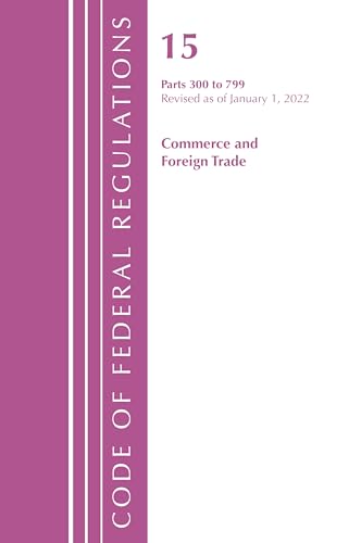 Purple cover of "Code of Federal Regulations, Title 15," 2022 edition.