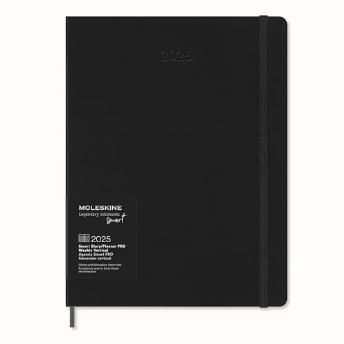Moleskine 2025 PRO 12-Month Weekly Vertical XL Smart Planner: Black