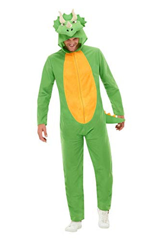 Smiffys 50711XL Dinosaur Costume, Unisex Adult, Green, XL - Size 46 inch-48 inch