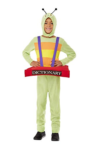 Smiffys 55043M Book Worm Costume, Unisex Children, Green, M - Age 7-9 years