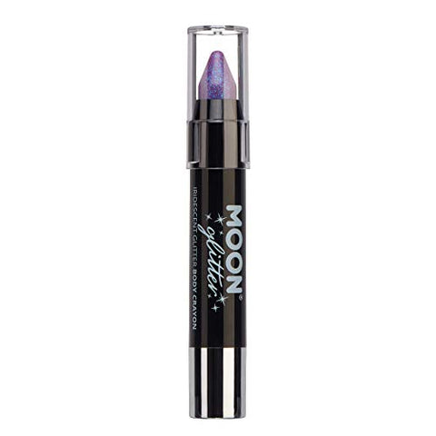 Iridescent Glitter Paint Stick/Body Crayon makeup for the Face & Body by Moon Glitter - 3.5g - Purple