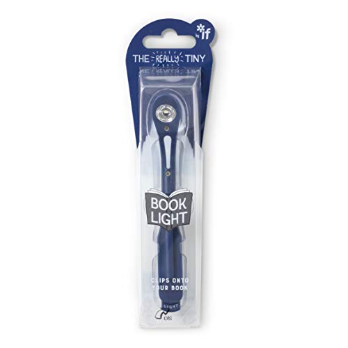 IF Really Tiny Book Light (Navy) – Compact Reading Lights for Books in Bed – Flexible Book Light Clip On – A Great Book Lamp with Batteries Included