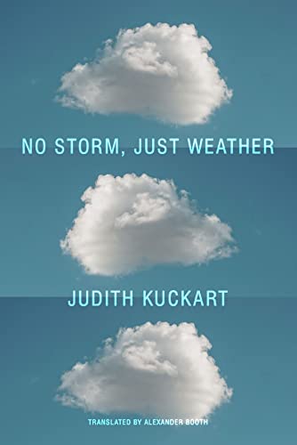 Book cover with three white clouds against a blue background.